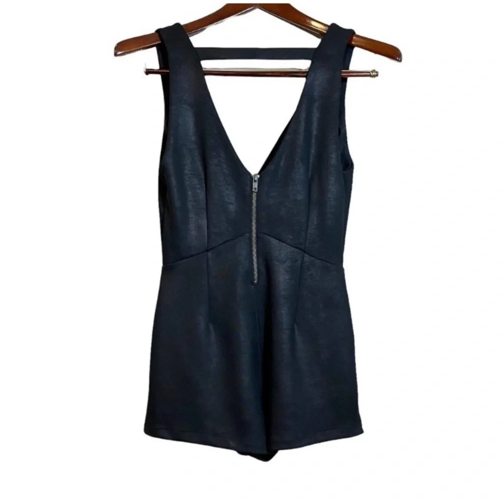 Free People Black Coated Knit Moonlight Romper - Picture 7 of 14